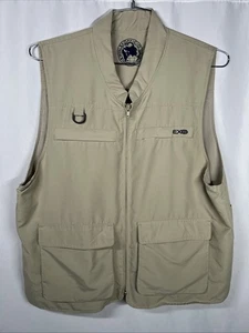 ExOfficio Travel Wear Vest Mens MKhaki Zip Utility Pockets Fishing Safari Vent - Picture 1 of 3