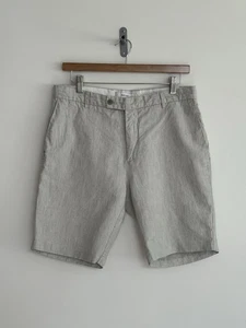 Reiss “Chilwa” Chino Shorts Linen Blend Ivory Stone Grey W32” Medium - Picture 1 of 14