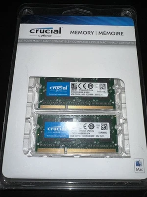 Crucial 16GB (2x8GB) DDR3 1600 MHz SO-DIMM Memory Module CT8G3S160BM - Image 1 of 2