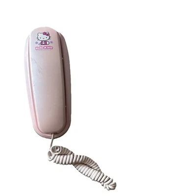 Hello Kitty Vintage 2000s Pink Landline Telephone WORKS TESTED Home Phone Corded - Image 1 of 4