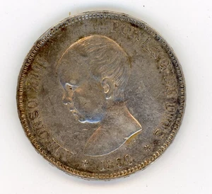 Spanien España Alfonso XIII 5 Pesetas 1890 *18 90 PG M KM 689 Silber - Bild 1 von 2