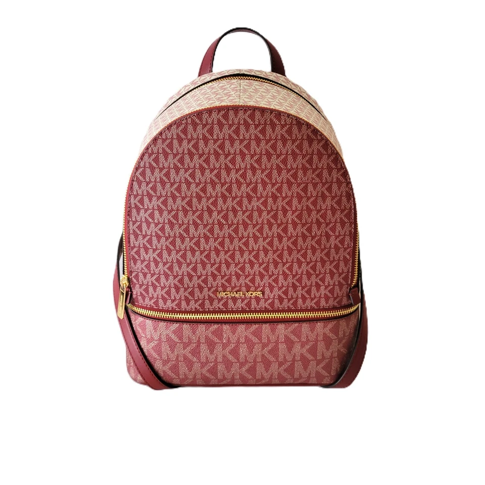 Mochila Michael Kors Rhea Mediana Cremallera MK Logo Cereza Multicolor Foto 1 de 4