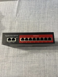 8 Port Gigabit PoE Switch with 2 Gigabit Uplink 802.3af/at Compliant 100W - Picture 1 of 3