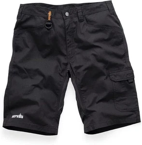 Scruffs Trade Flex Mens Black Pockets Cargo Shorts 34W Lightweight New - Picture 1 of 3