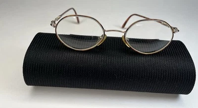 Винтажная металлическая оправа для очков Harley Davidson желтое золото янтарь овальная маленькая ЧИТАЙТЕ - Изображение 1 из 4