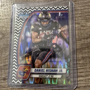 2024 Bowman University Chrome Daniel Hishaw Jr Black White Stealth Refractor /48 - Picture 1 of 2