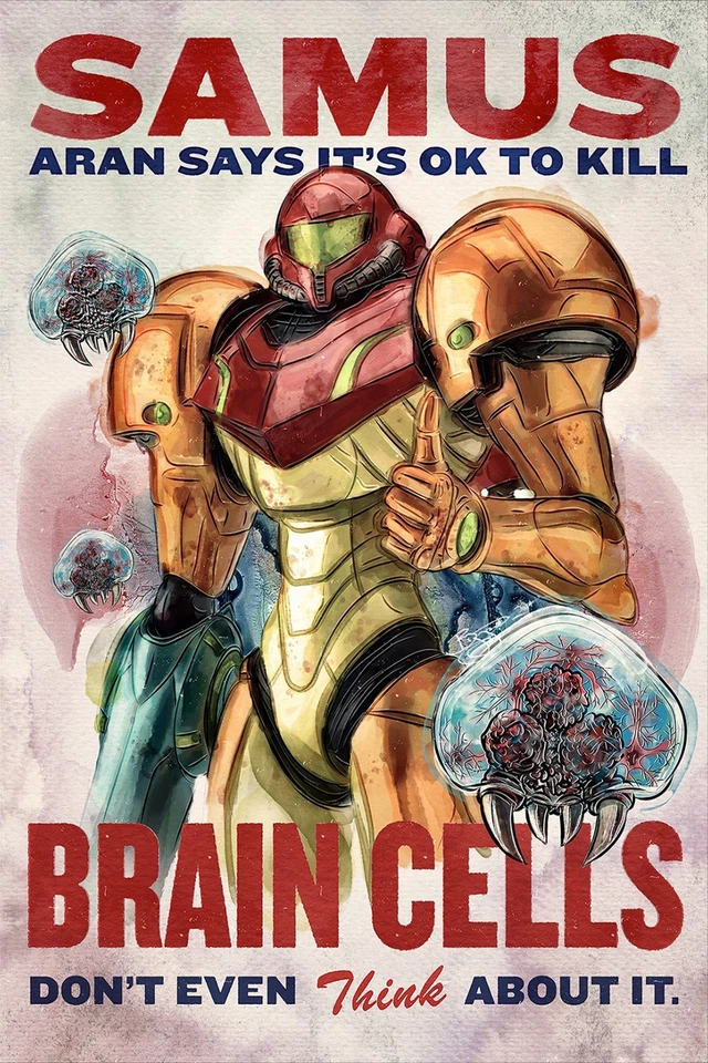 Metroid Samus Brain Cell Poster - Image 1 of 1
