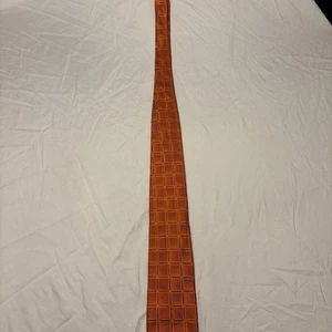 Robert Talbott Amore Collection Men’s Handsewn Silk Tie – Orange Geometric - Picture 1 of 3
