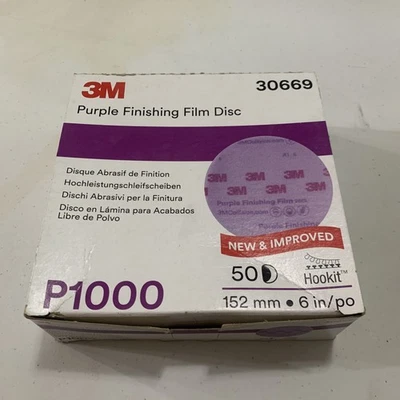 Película de acabado púrpura 3M 30669 gancho disco 6' grano P1000 50 por caja (A2) Foto 1 de 3
