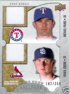 2009 BALLPARK UPPER DECK DUAL SWATCH M.YOUNG / K.GREENE - Picture 1 of 1