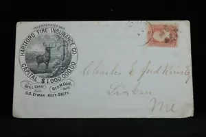 Maine: Gardner 1860s #65 Hartford Fire Insurance Advertising Cover - Picture 1 of 2