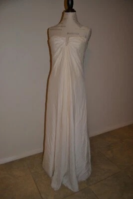Nicole Miller silk chiffon strapless beach wedding gown size 6 - Image 1 of 2