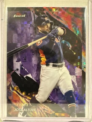 2024 Topps Finest Purple Checkerboard Refractor #99/99 #121 Jose Altuve Astros - Image 1 of 3