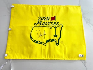 DUSTIN JOHNSON HAND SIGNED 2020 MASTERS PIN FLAG AUTOGRAPHED BECKETT BAS CERT #4 - Picture 1 of 2