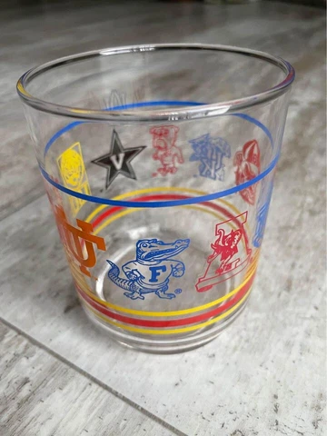 Vintage 90s SEC College Football 4” Tumbler Glass Cover