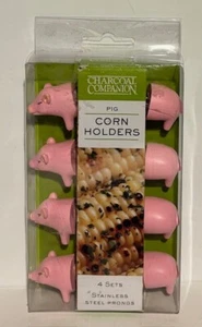 Charcoal Companion PIG CORN HOLDERS Stainless Steel Prongs 4 Sets NEW! - Picture 1 of 2