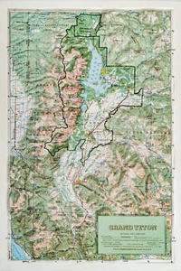 Mapa en relieve elevado del Parque Nacional Grand Teton - Imagen 1 de 1