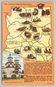 Vista de mapa de los monumentos nacionales de Arizona postal - Imagen 1 de 2