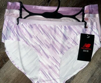 New Balance ~ Ropa interior hipster para mujer Bragas Mezcla de poliéster 3 pares (B) ~ L Foto 1 de 4
