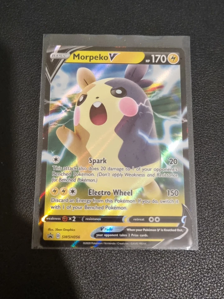 Pokemon Sword & Shield Black Star Promo Holo Card Morpeko V SWSH056 - Image 1 of 1