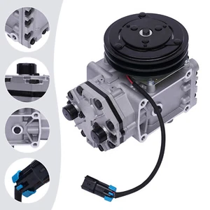 A/C Compressor with AC Clutch # ET210L-25237C For Freighliner Kenworth Peterbilt - Picture 1 of 12