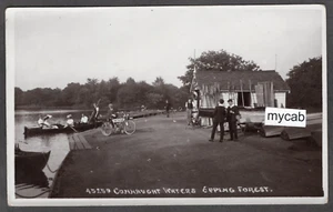 AK Chingford London Motorrad BS 38 Connaught Waters Werft frühe RP - Bild 1 von 2