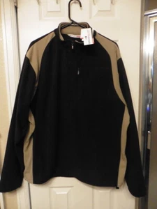 NWT GRAND SLAM Mens L/S Fleece 1/2 Zip Pullover Black & Beige - Sz XL - MSRP $60 - Picture 1 of 6