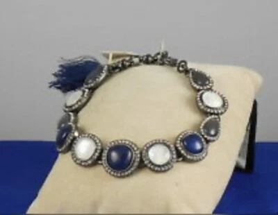 Pulsera de eslabones borla piedra azul y blanco $39 Lucky Brand Y124A Foto 1 de 4