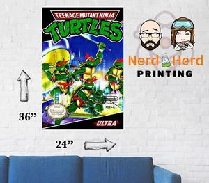 POSTER Teenage Mutant Ninja Turtles NES Box Art più dimensioni 11x17-24x36 - Foto 1 di 2