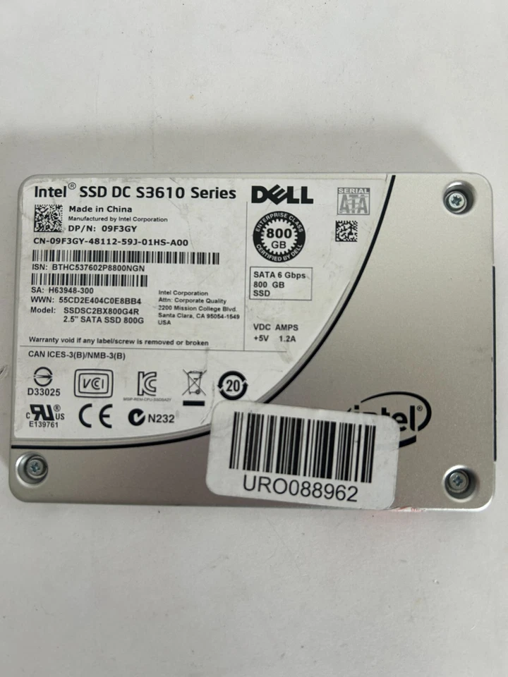 Intel for Dell 2.5" 800GB SSD SOLID STATE Drive SATA - Image 1 of 1