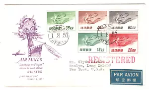Japan RYUKYU ISLANDS Air Mail Cover Naha USA New York 1957{samwells-covers}MA924 - Picture 1 of 10