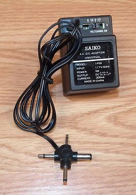 Genuine Saiko (I456) 3-4.5-6-7.5-9-12V 5W Universal AC-DC Adapter Power Supply  - Image 1 of 4