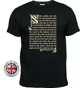 Game of Thrones NIGHTS WATCH OATH T-Shirt schwarz. Unisex, Damen Fitted Tshirt - Bild 1 von 9