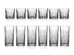 NEW SET OF 6 RCR TIMELESS STYLE CRYSTAL WATER,HIGHBALL,WHISKEY GLASS-FROM ITALY - Picture 1 of 14
