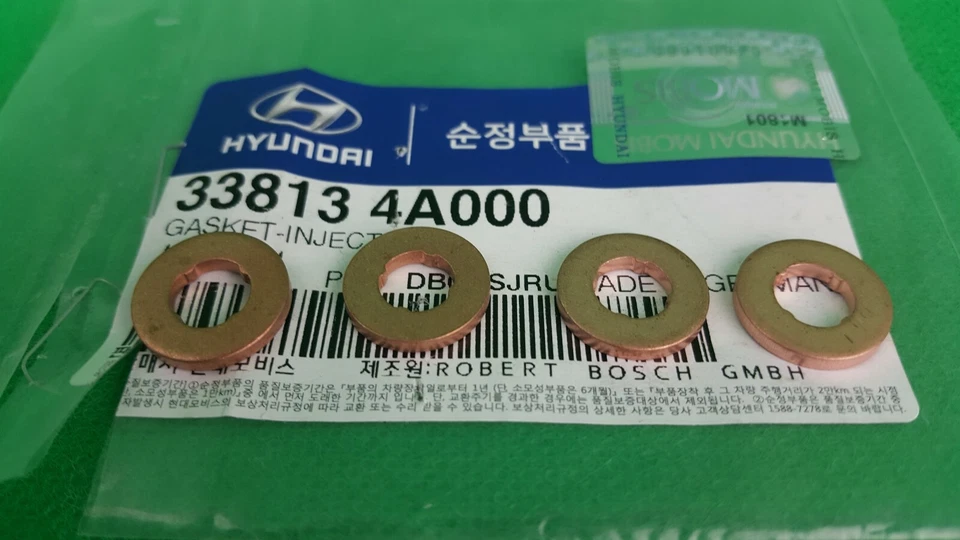 GENUINE KIA SORENTO SUV BL 4 CYL 2.5 L TURBO DIESEL FUEL INJECTOR WASHER SET  - Image 1 of 1