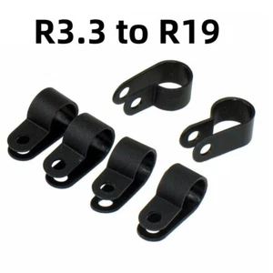 R3.3 to R19 Black Plastic P Clips - Fasteners for Cable & Tubing Nylon P Clip - Picture 1 of 5