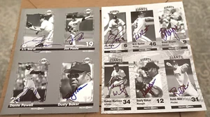 1998 1999 San Francisco Giants SIGNED Program INSERT Sheets Baker Snow Nen ++ - Picture 1 of 2