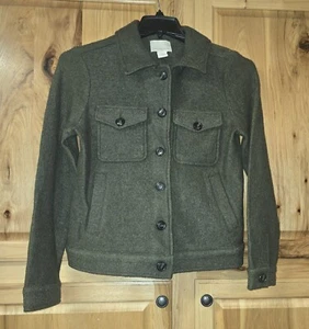 Cynthia Rowley Armeegrün Kragen Mantel Größe EUC Jacke Wolle Viskose Mischung Größe XS - Bild 1 von 5
