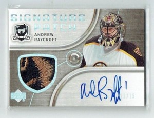 05-06 UD Upper Deck The Cup Signature Patches  Andrew Raycroft  /75  Patch  Auto