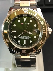 Reloj de buceo de cuarzo 2024 Arlanch 40 mm calendario bisel verde y esfera, NUEVO (Lote 2357) - Imagen 1 de 14