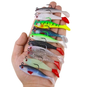 10PCS Minnow esca da pesca morbida 8cm/9g esca pesce pesata basso pagaia coda nuova - Foto 1 di 14