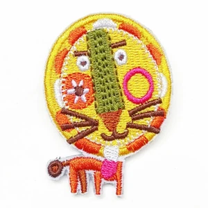 Brooch Pin Embroidery Cartoon Comic Yellow Orange Lion Children Unique Lovely - Picture 1 of 3