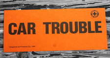 Vintage Auto Parts Car Truck auto out of Gas Car Trouble Cool Old cardstock sign