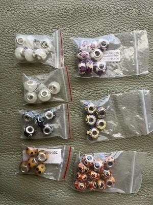 Lote de 44 dijes de polímero Pugster y cuentas de cristal de Murano de Europa para pulsera de dijes Foto 1 de 4