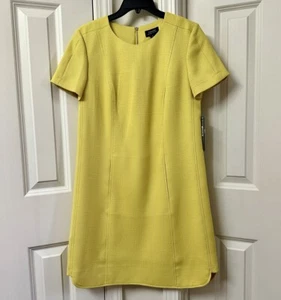 Tahari by ASL Women's Short Sleeve Grasscloth Shift Dress, Size-6 - Picture 1 of 2