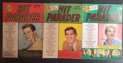HIT PARADER MAGAZINE 1950s LOT OF 3  PAT BOONE, JOHNNIE RAY EARLY ROCK N ROLL Foto 1 de 4