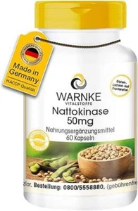 Warnke Health Products Nattokinase 50mg, fermented, 2000 FU per day, 60 capsules - Picture 1 of 7