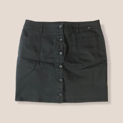 Mini-saia jeans PrAna Kara tamanho 16 feminina lavagem meia-noite W31180427 - Imagem 1 de 4