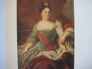 Original Color Lithograph Russia Royalty Catherina I - Picture 1 of 2