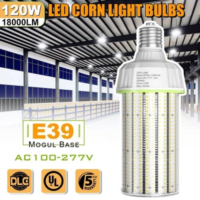 120W LED Corn Bulb Commercial Industrial Warehouse Factory Lighting 15000lm E39 - Image 1 of 4